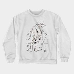 hands and face Crewneck Sweatshirt